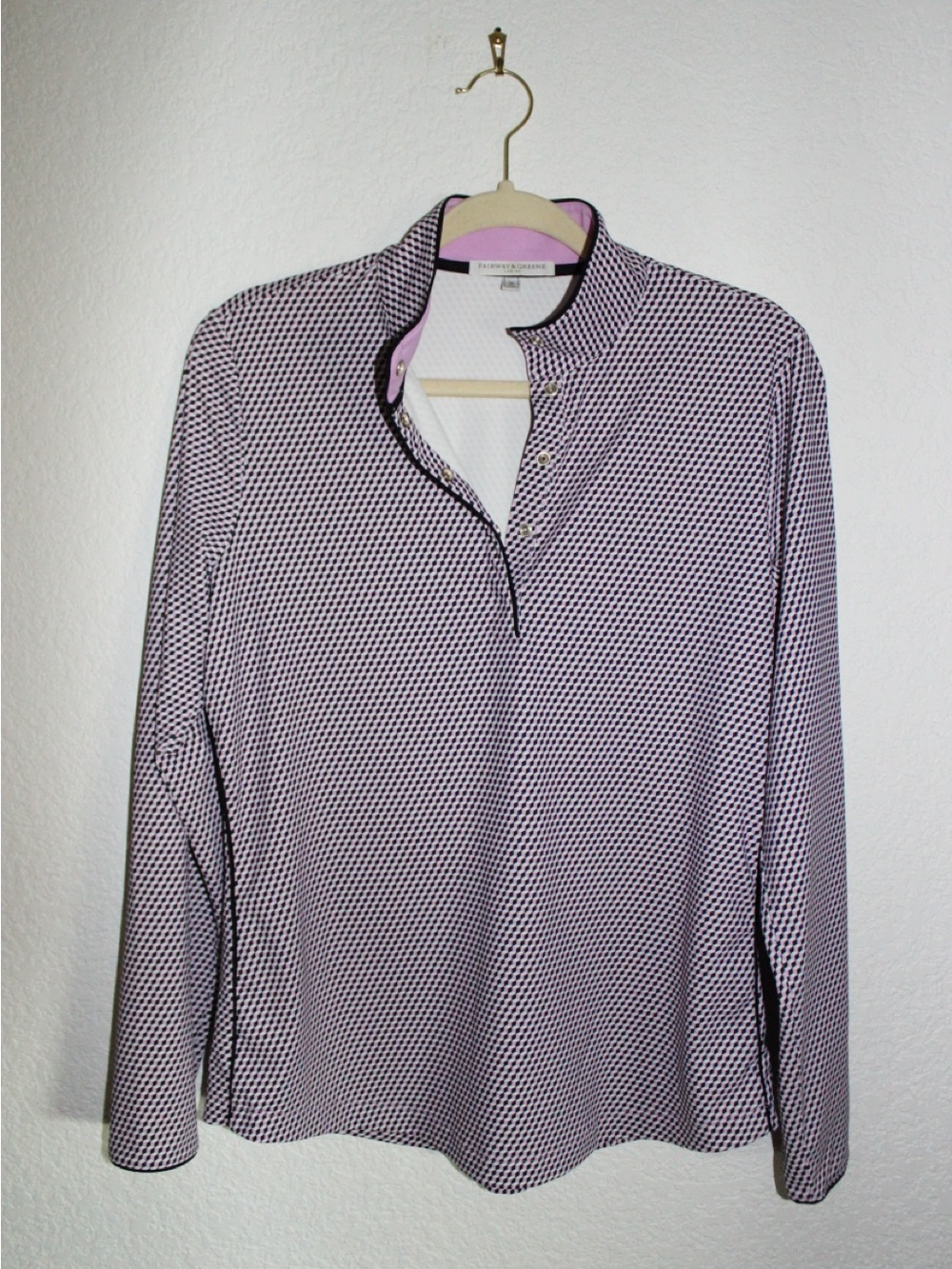 NWOT Fairway & Greene Ladies Quarter Snap  Geometric Pullover | Medium